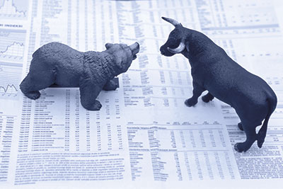 Bär und Stier der Börse